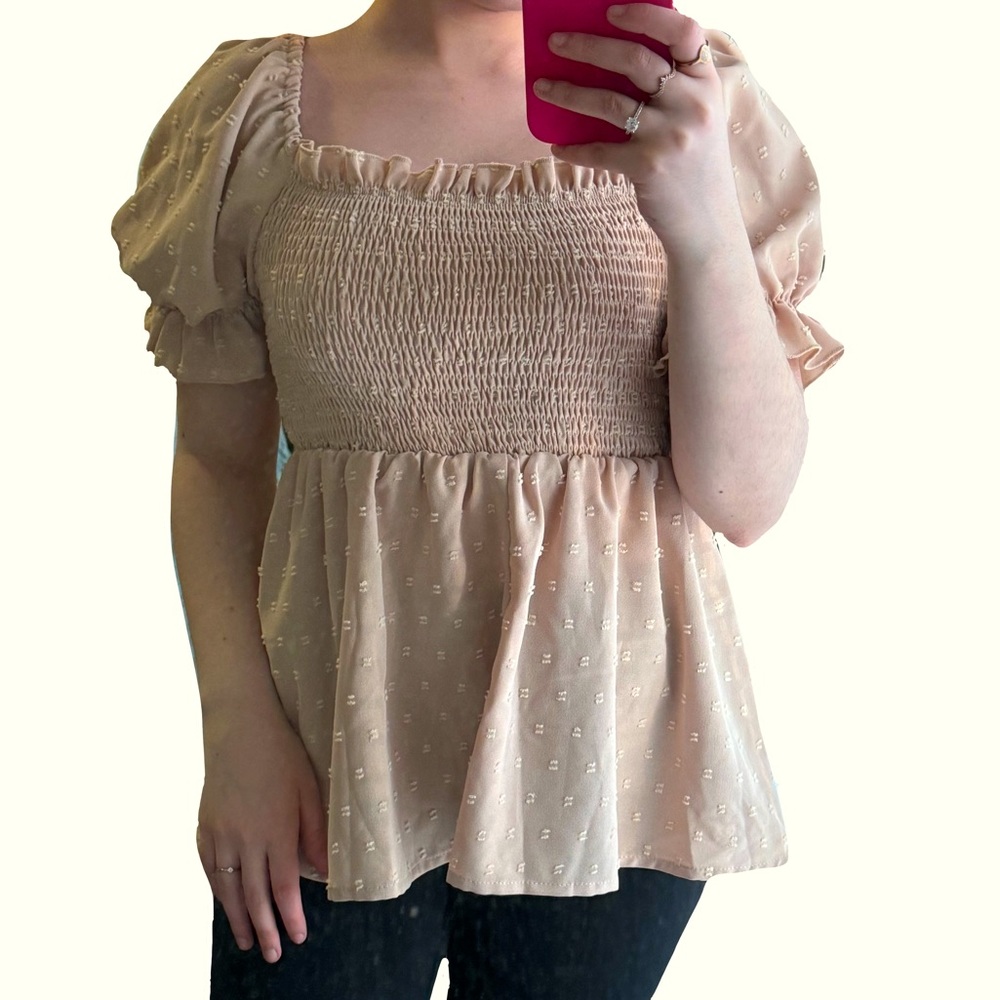 NEUTRAL BEIGE/TAN BLOUSE
